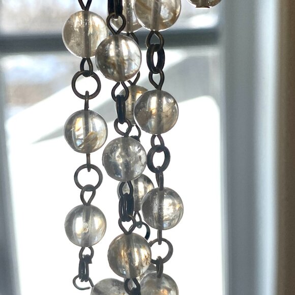 Natural Golden Rutilated Quartz Choker, Bronze Round Mushroom + Genuine Gemstone - Picture 12 of 16